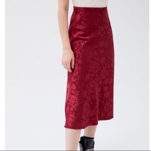 Urban Outfitters Satin Midi Skirt